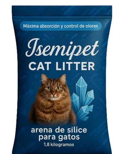 Arena para gatos de gel de sílice Spanish Packaging Silica Gel Cat Litter in Pillow Bag by ISEMIPET