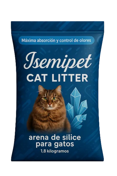 Arena para gatos de gel de sílice Spanish Packaging Silica Gel Cat Litter in Pillow Bag by ISEMIPET