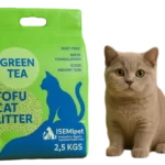 Green Tea Tofu Cat Litter with British Shorthair Cat in Lifestyle Photo by Isemipet