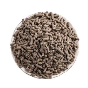 Top View Of Bulk Paper Cat Litter Pellets Filled To The Brim In A White Bowl by ISEMIPET