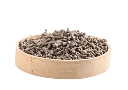 Natural Paper Cat Litter Pellets Displayed in Wooden Tray